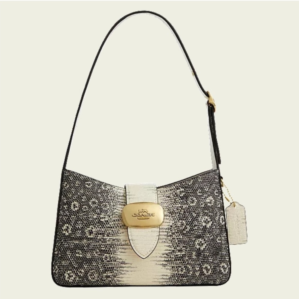Coach Eliza Lizard Embossed Shoulder Bag